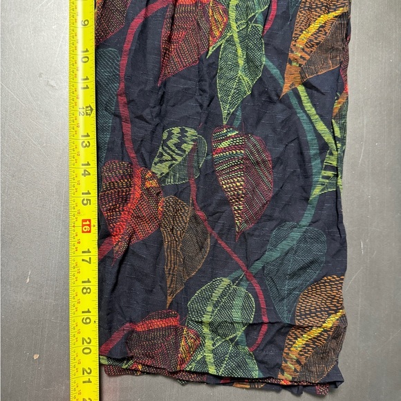 NEW Designer Wardrobe Wide Taper Crop Draper Pant Black Leaf Print Lagenlook‎ - Picture 11 of 12